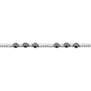 925 Sterling Silver Fancy Bead Bracelet -Two Tone Black