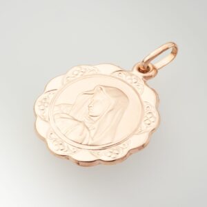 9KT YellowGold 18mm Virgin Mary Pendant