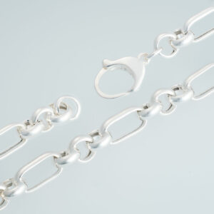 925 Sterling Silver Hollow Rolo Paperclip Bracelet