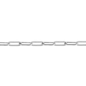 925 Sterling Silver Fancy Round Paperclip Bracelet