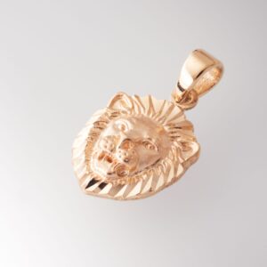9KT Yellow Gold Wolf Face Pendant