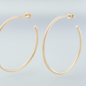 9KT Yellow Gold Stud Hoop Earrings 40mm