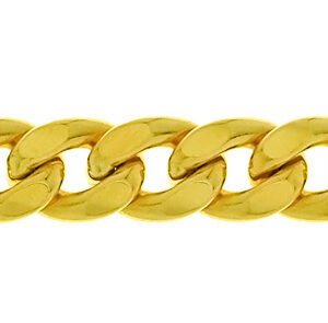 9KT Yellow Gold 8.50mm Flat Curb Chain